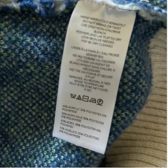 Anthropologie Maeve Floral Pop Graphic Intarsia Cardigan Sweater size M - Picture 10 of 10